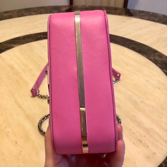 ✨SOLD✨Auth BALENCIAGA Calf Leather Baby Pink Mini Square Crossbody Bag - Picture 5 of 12